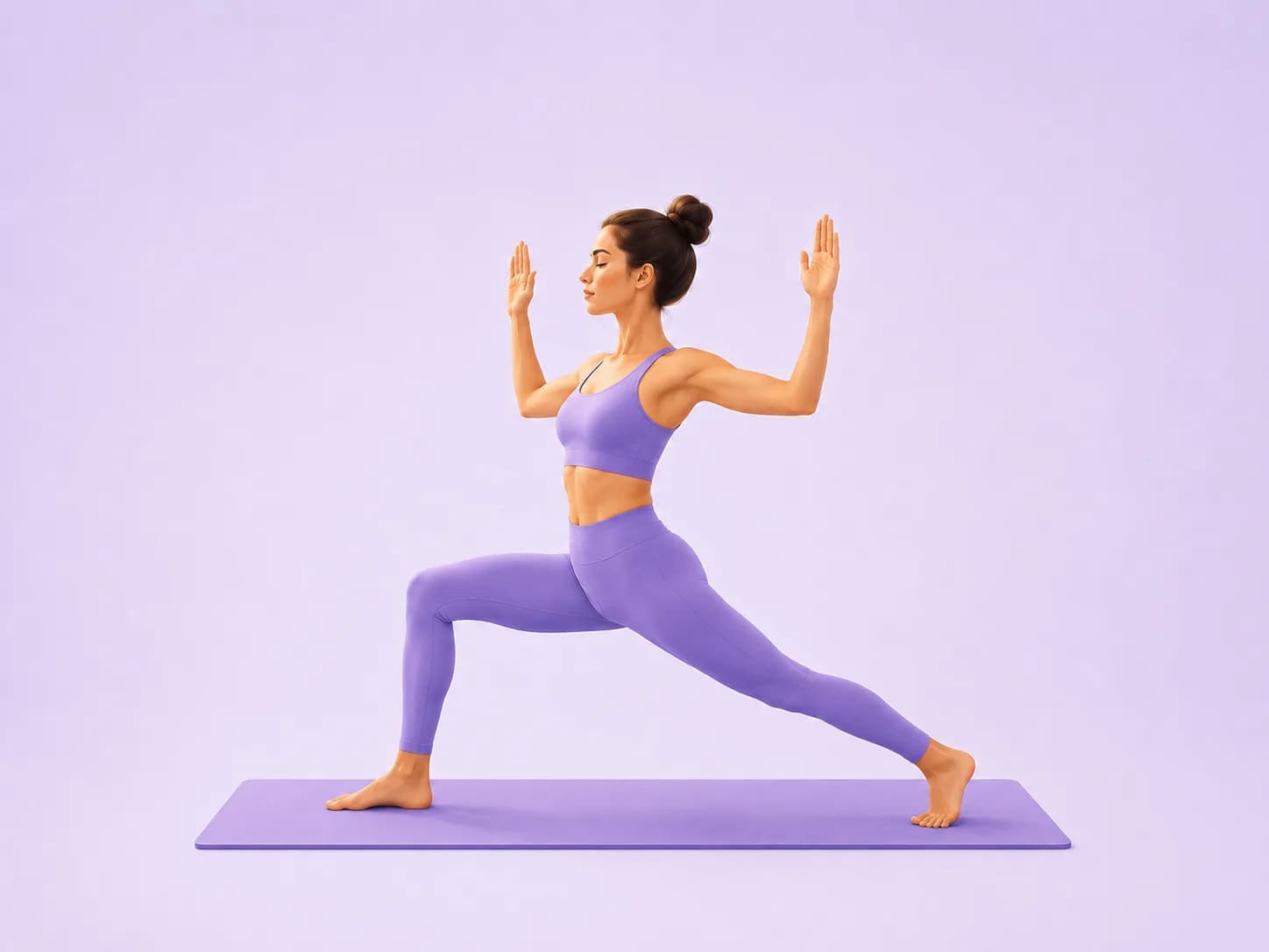 Crescent Lunge With Cactus Arms yoga pose
