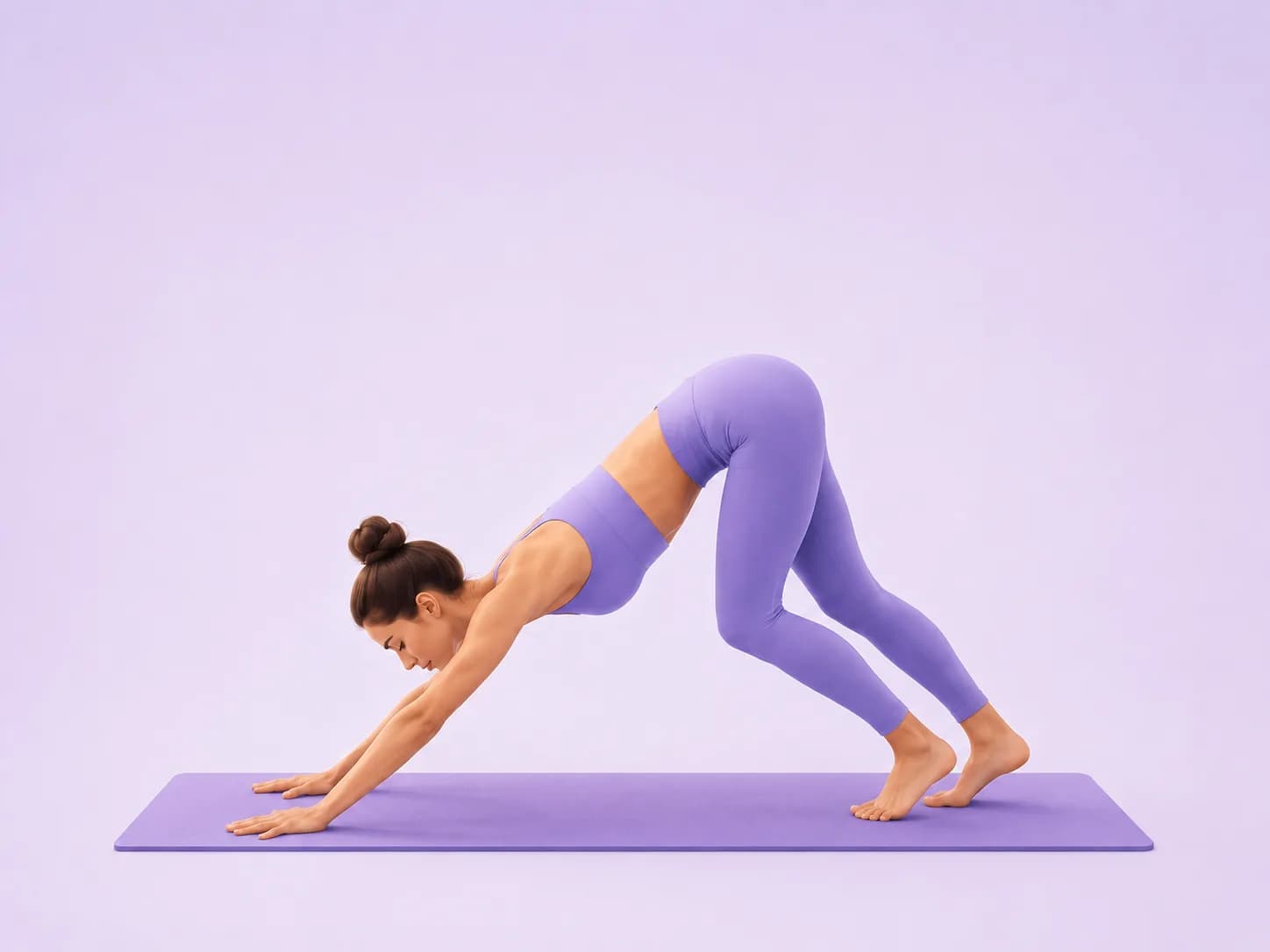 Dynamic Downward Facing Dog With Bent Knees yoga pose
