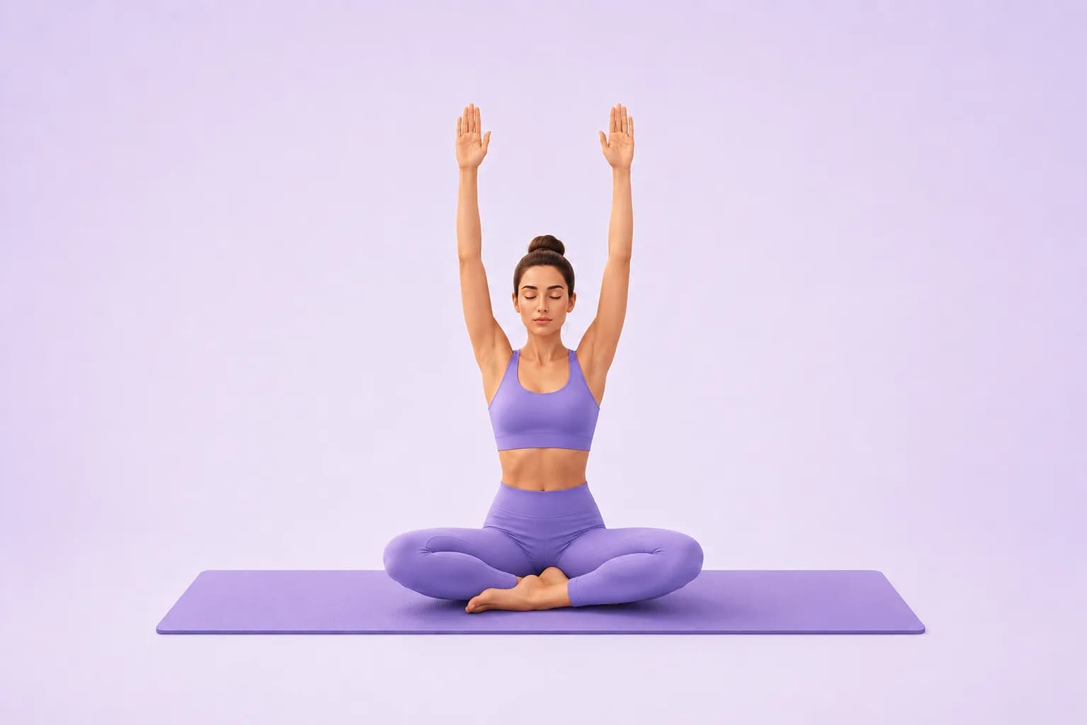 Easy Pose Raised Arms yoga pose