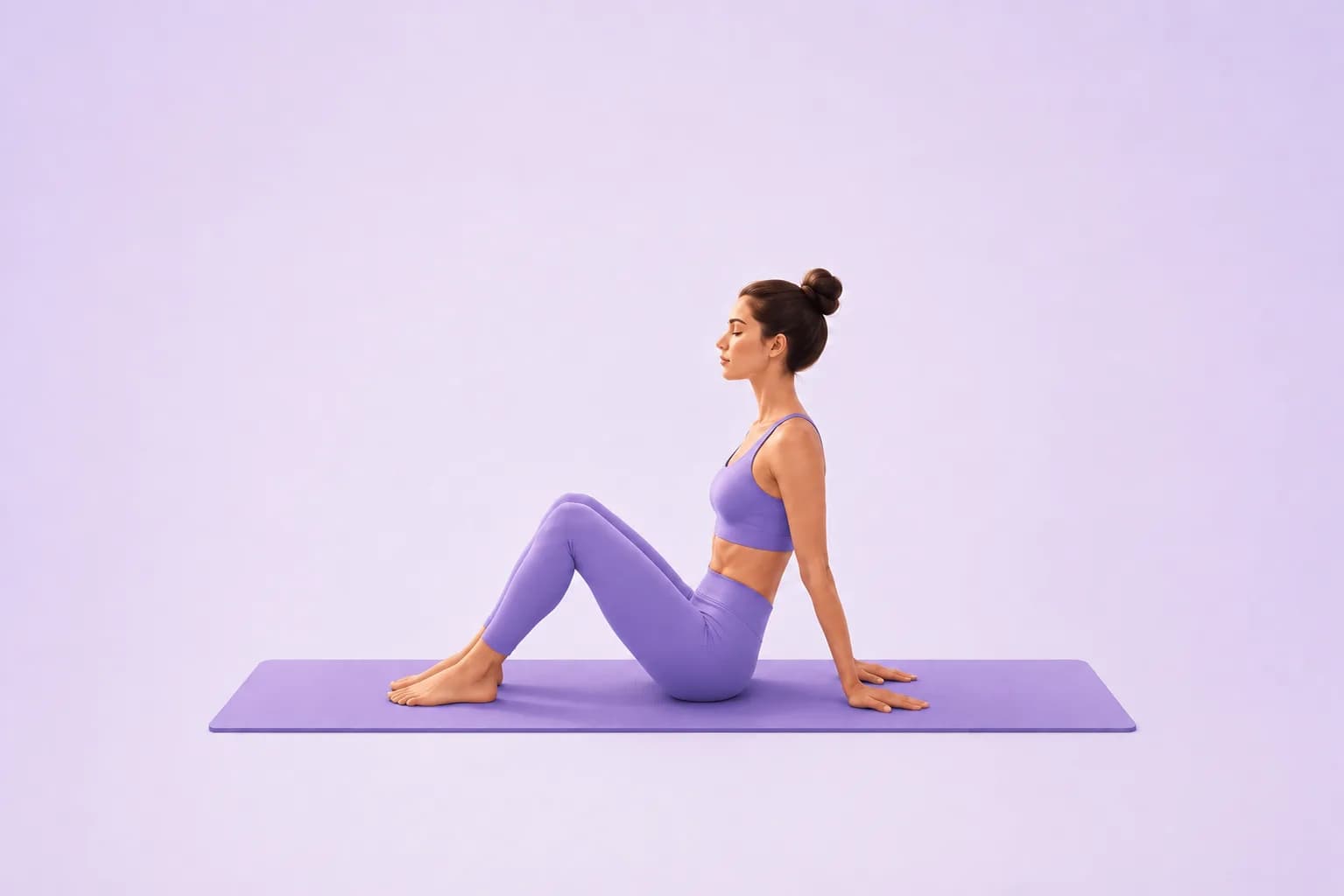 Staff Pose Hands Back Knees Bent yoga pose