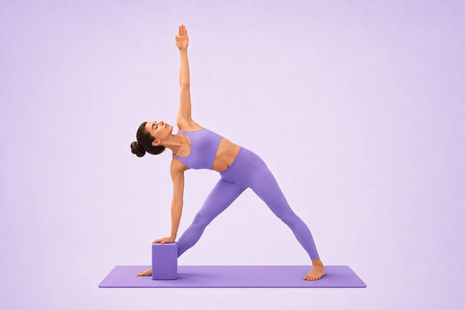 Supported Triangle yoga pose