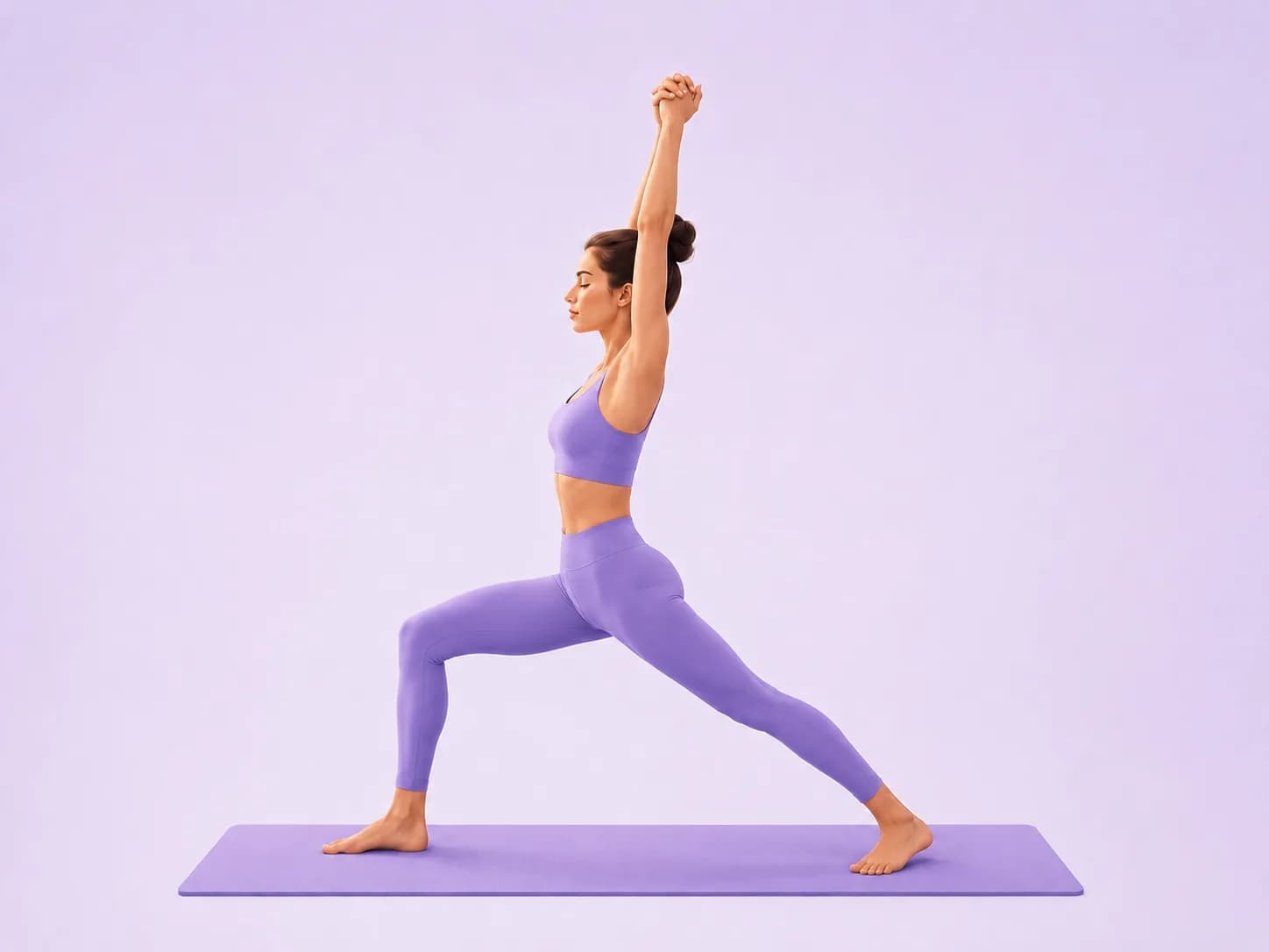 Warrior I With Hands Interlaced yoga pose